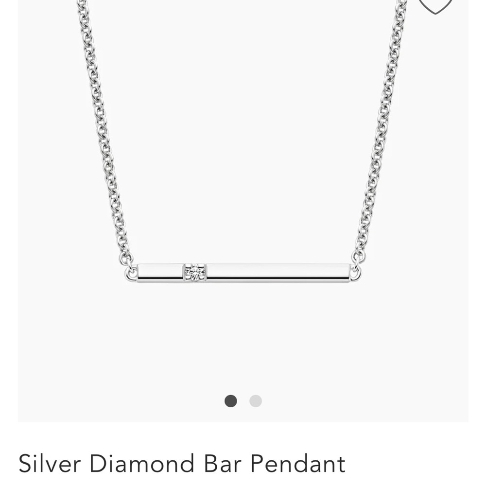 Brilliant earth silver diamond bar pendant necklace